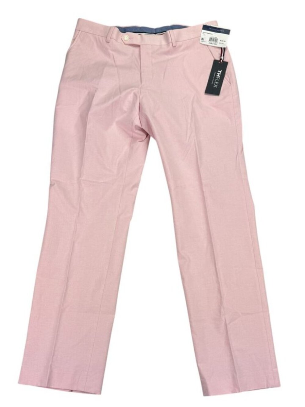 Tommy Hilfiger Modern-Fit Flex Chambray Light Pink Pants Sz 34W x 34L Preppy